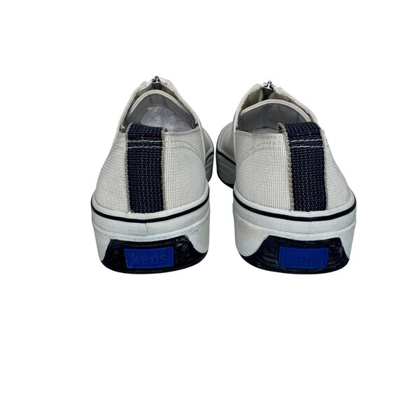 Vintage Square‎ Toe Keds White Canvas Slip-On Sneakers Zipper Detail Womens Size - Picture 4 of 8